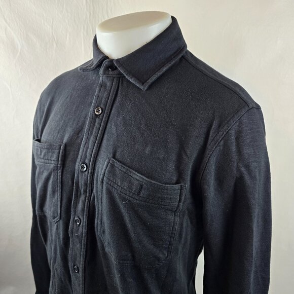 Joes Jeans Shirt Mens Small Black Button Up Heavy Shacket Casual Stretch Pockets - Picture 4 of 10